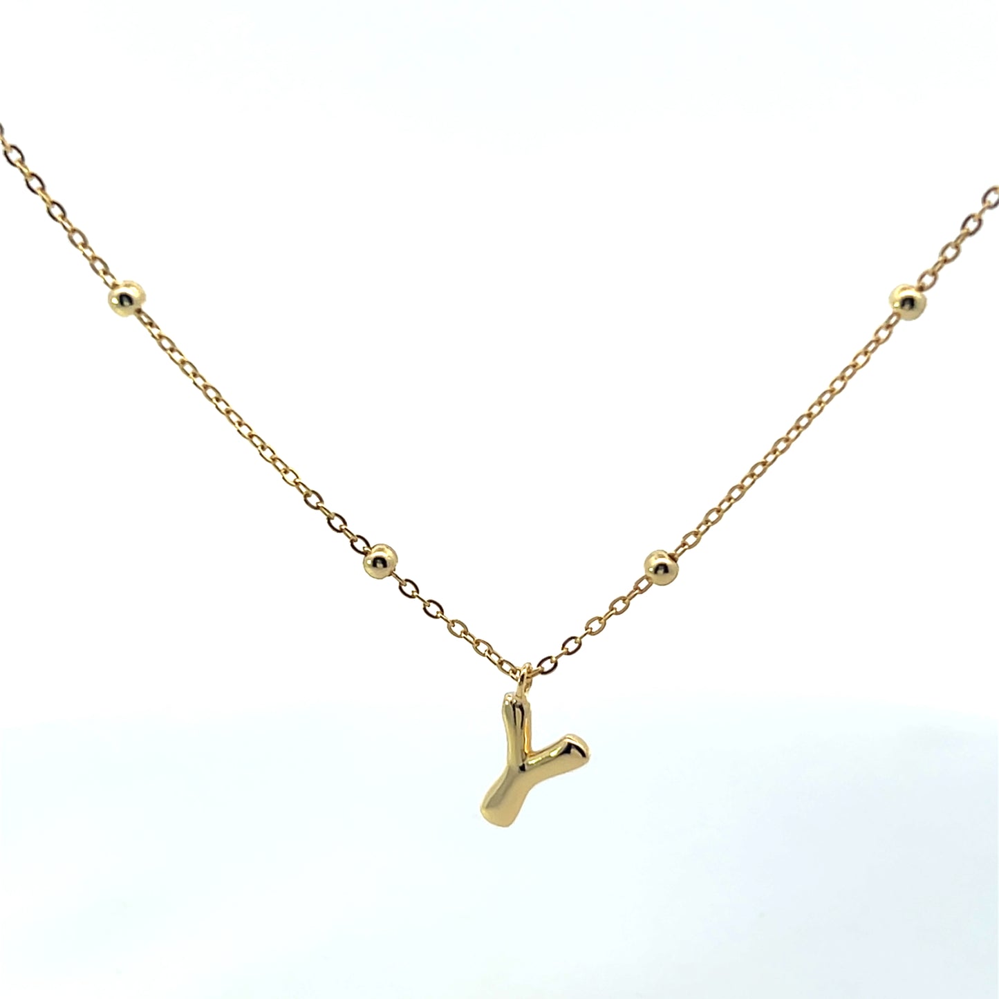 SOLID SMALL LETTER WITH BEADED CHAIN