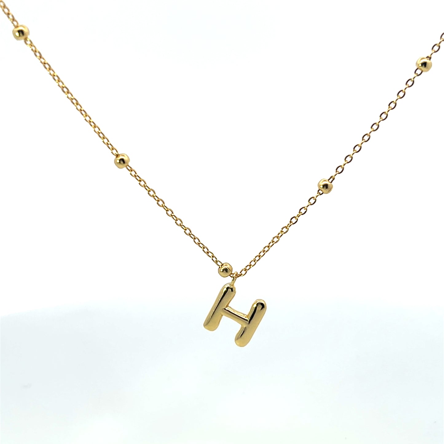 SOLID SMALL LETTER WITH BEADED CHAIN