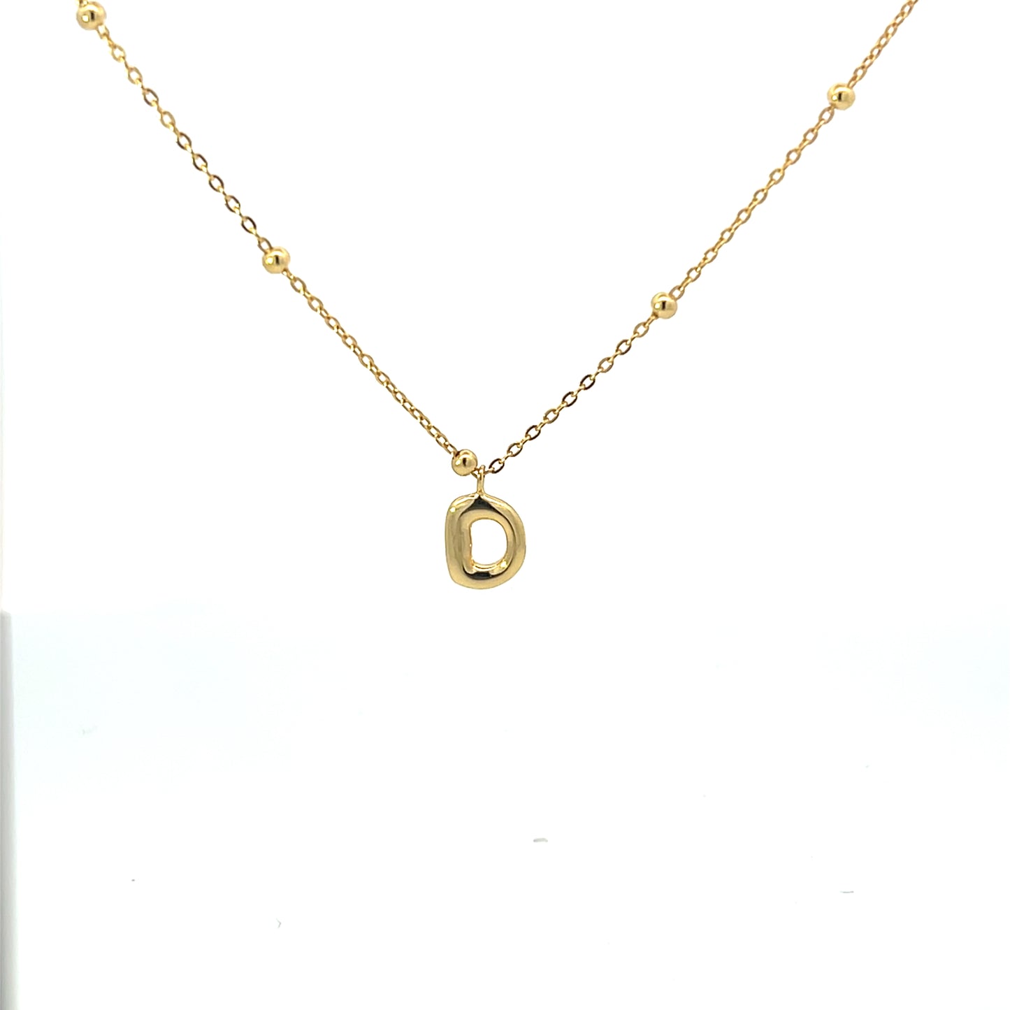 SOLID SMALL LETTER WITH BEADED CHAIN