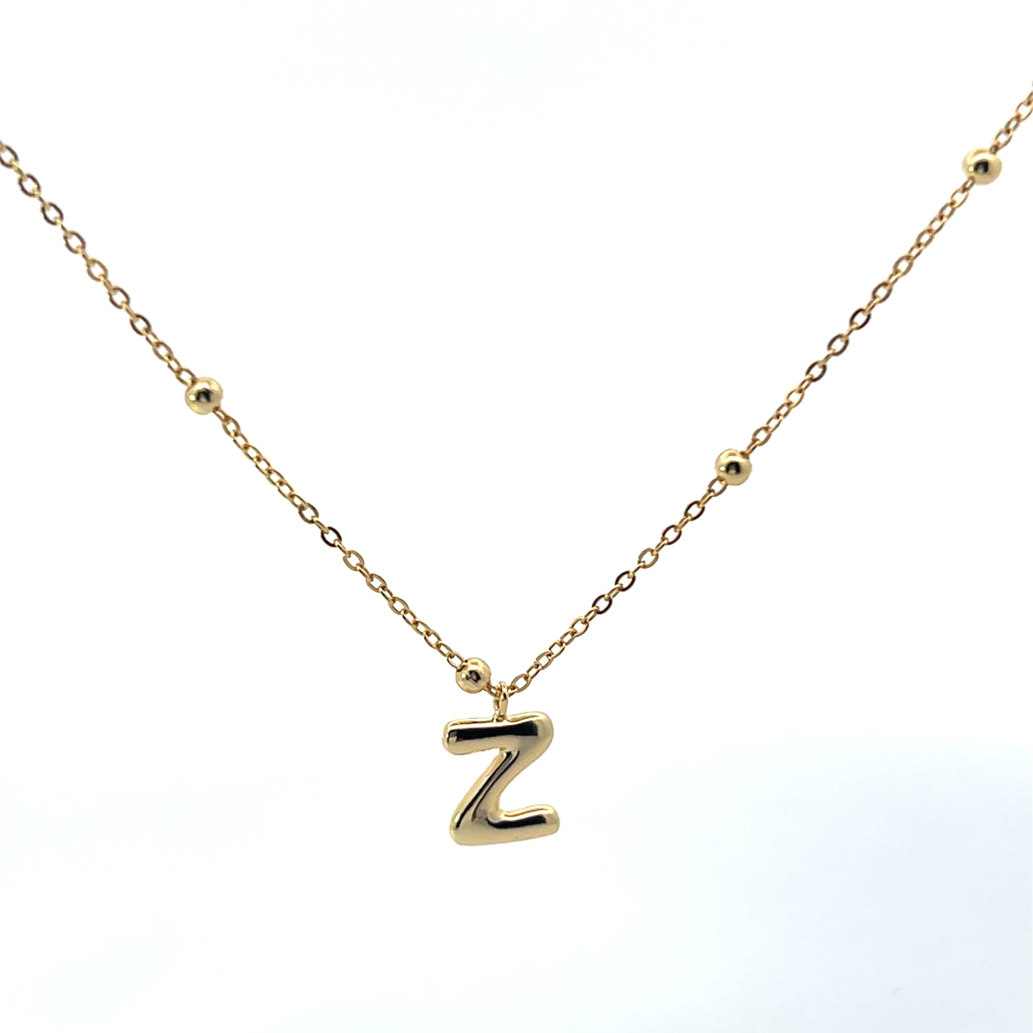 SOLID SMALL LETTER WITH BEADED CHAIN