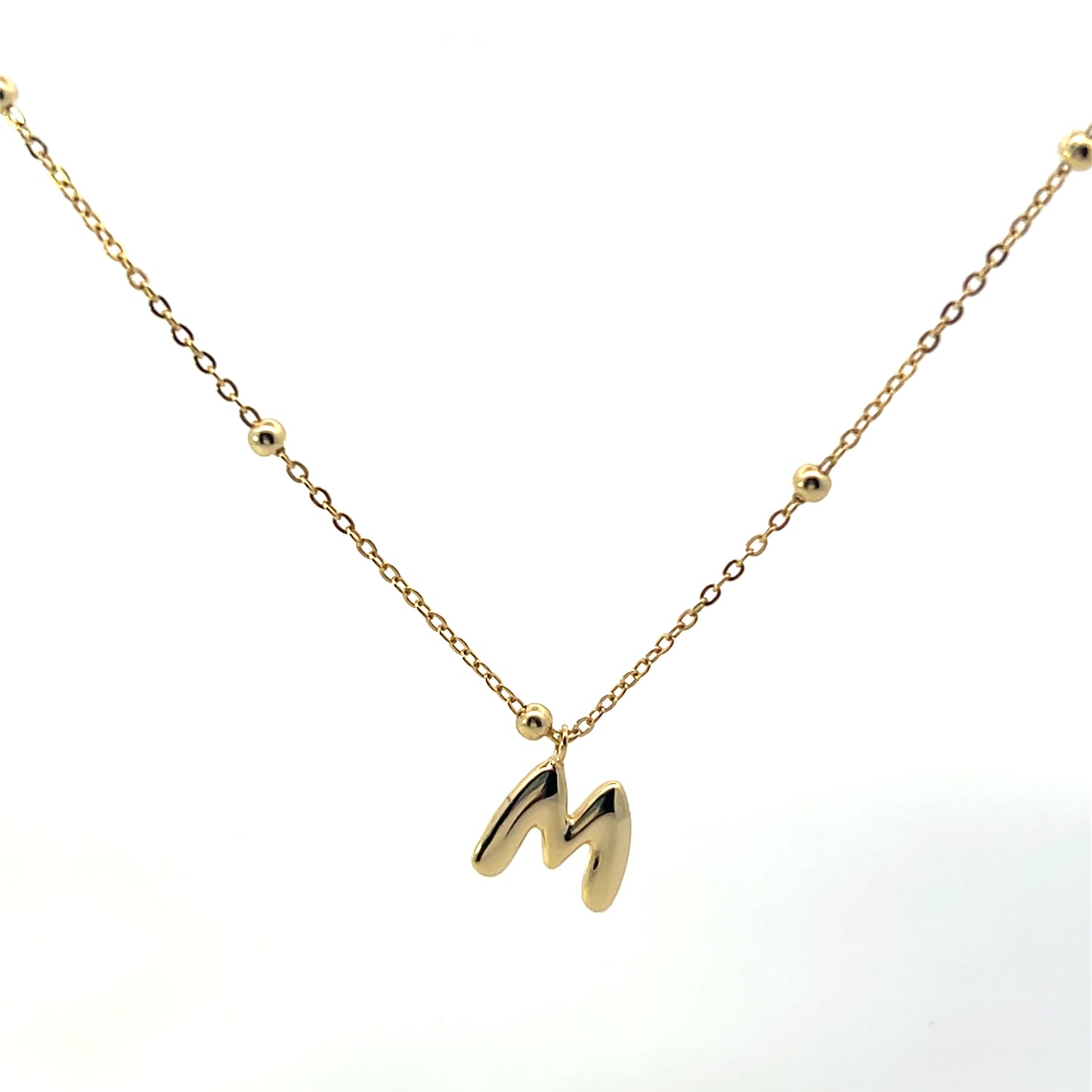 SOLID SMALL LETTER WITH BEADED CHAIN