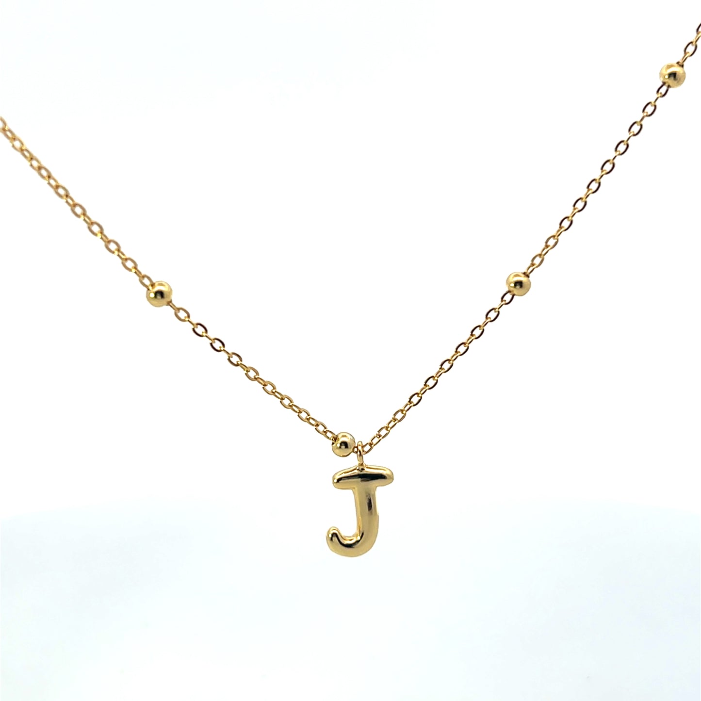 SOLID SMALL LETTER WITH BEADED CHAIN