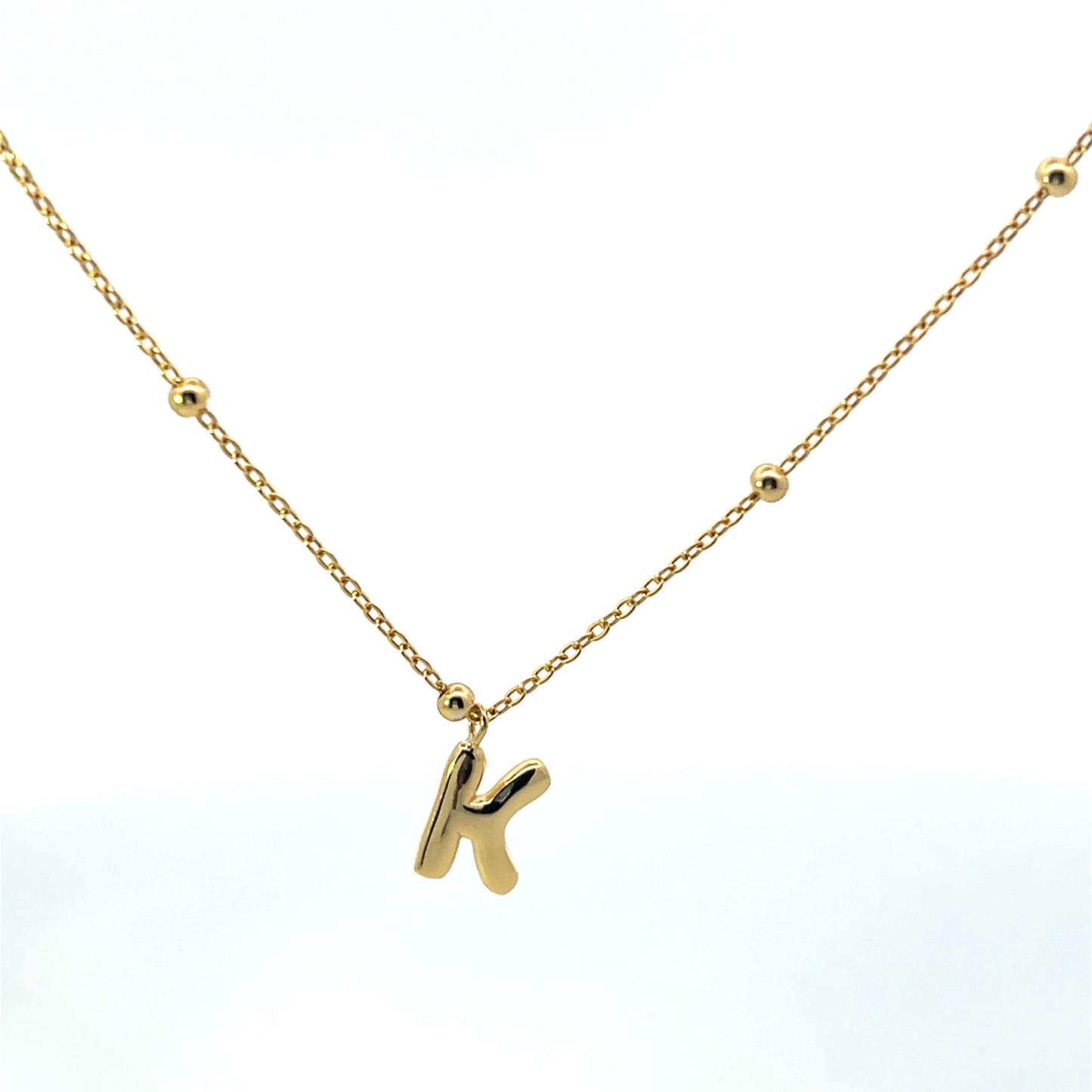 SOLID SMALL LETTER WITH BEADED CHAIN