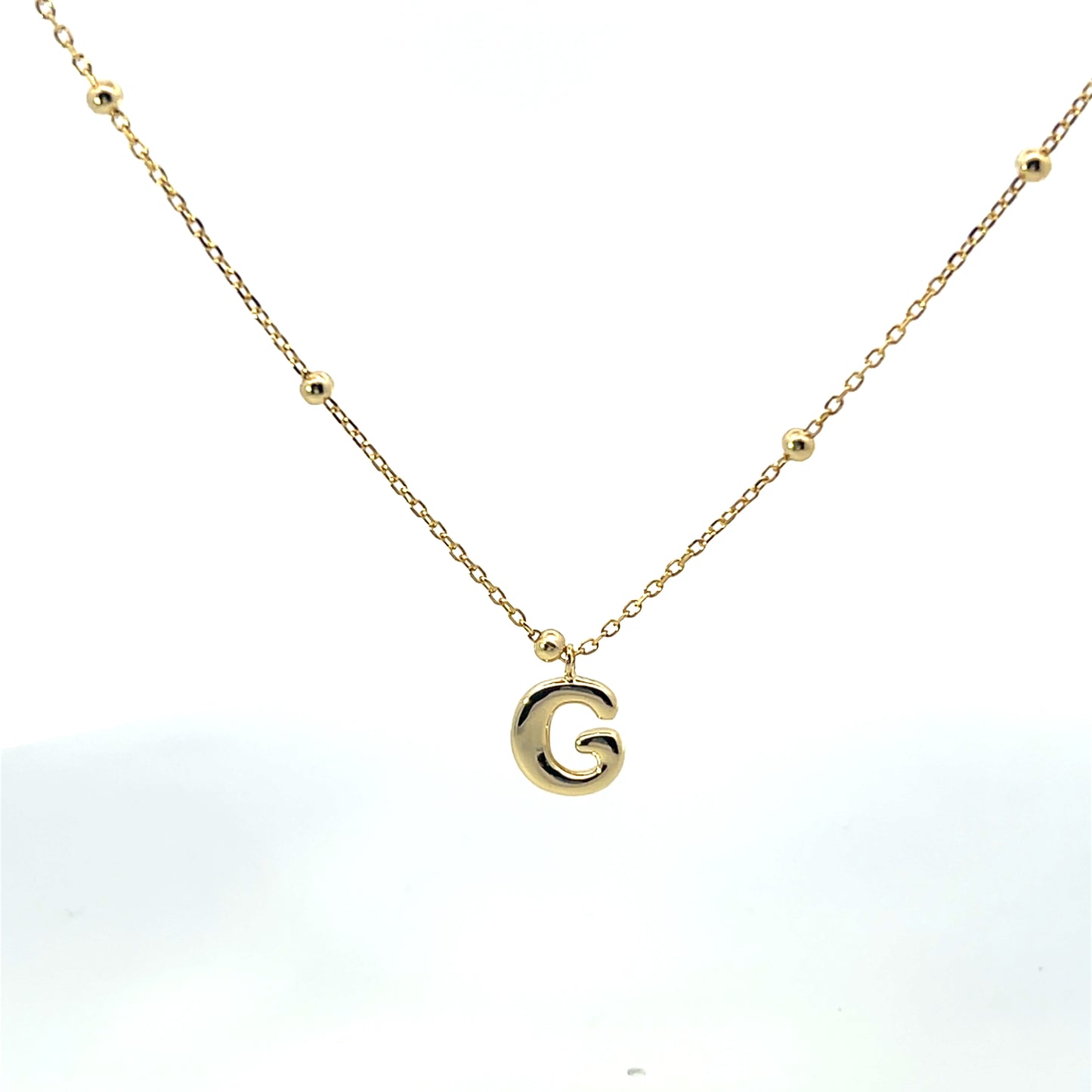 SOLID SMALL LETTER WITH BEADED CHAIN