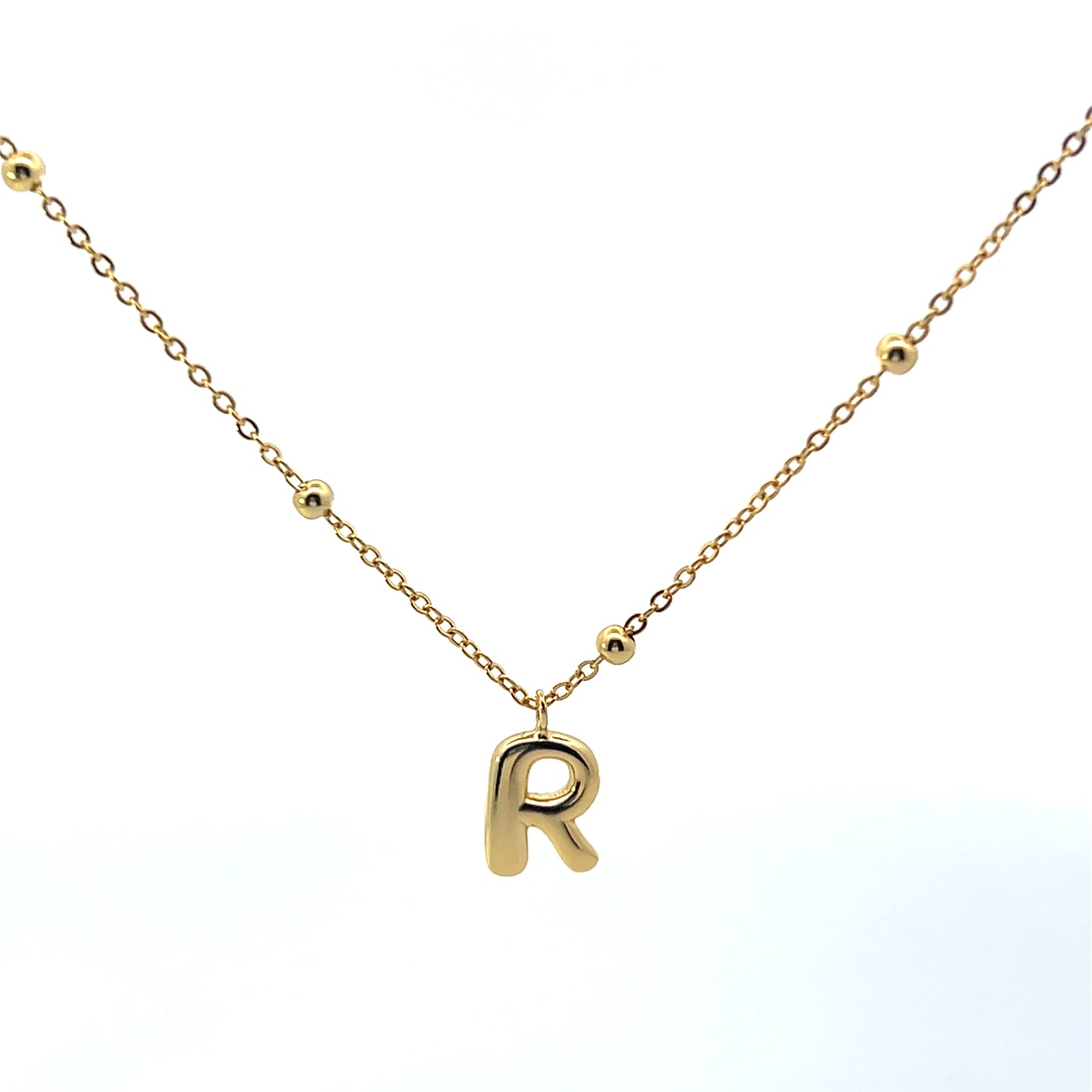 SOLID SMALL LETTER WITH BEADED CHAIN