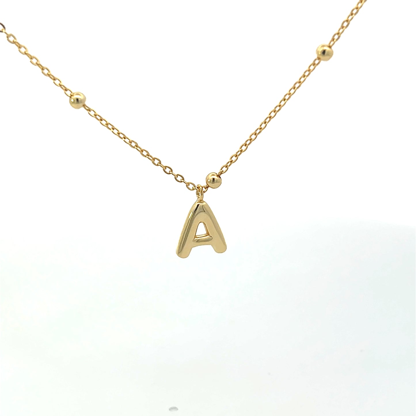 SOLID SMALL LETTER WITH BEADED CHAIN