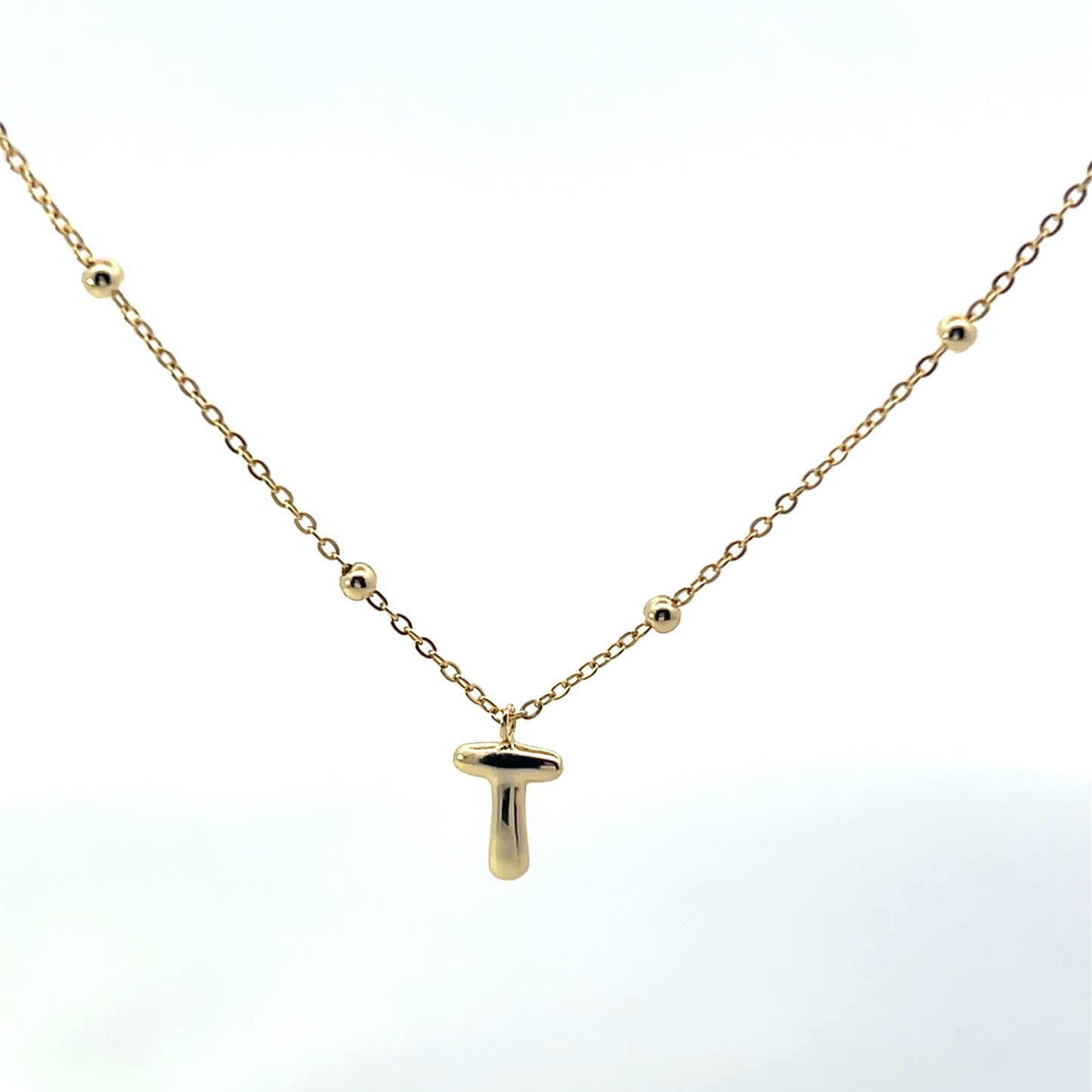 SOLID SMALL LETTER WITH BEADED CHAIN
