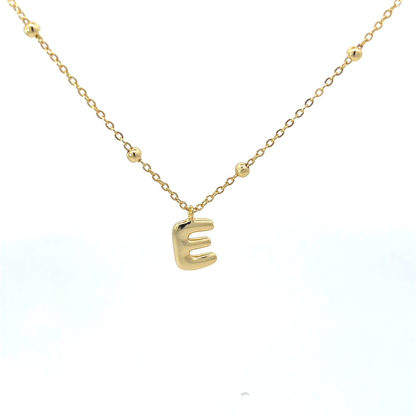 SOLID SMALL LETTER WITH BEADED CHAIN