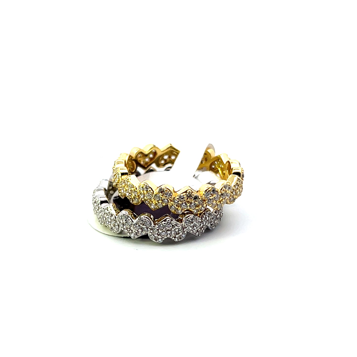 SMALL PAVE HEART BAND GOLD