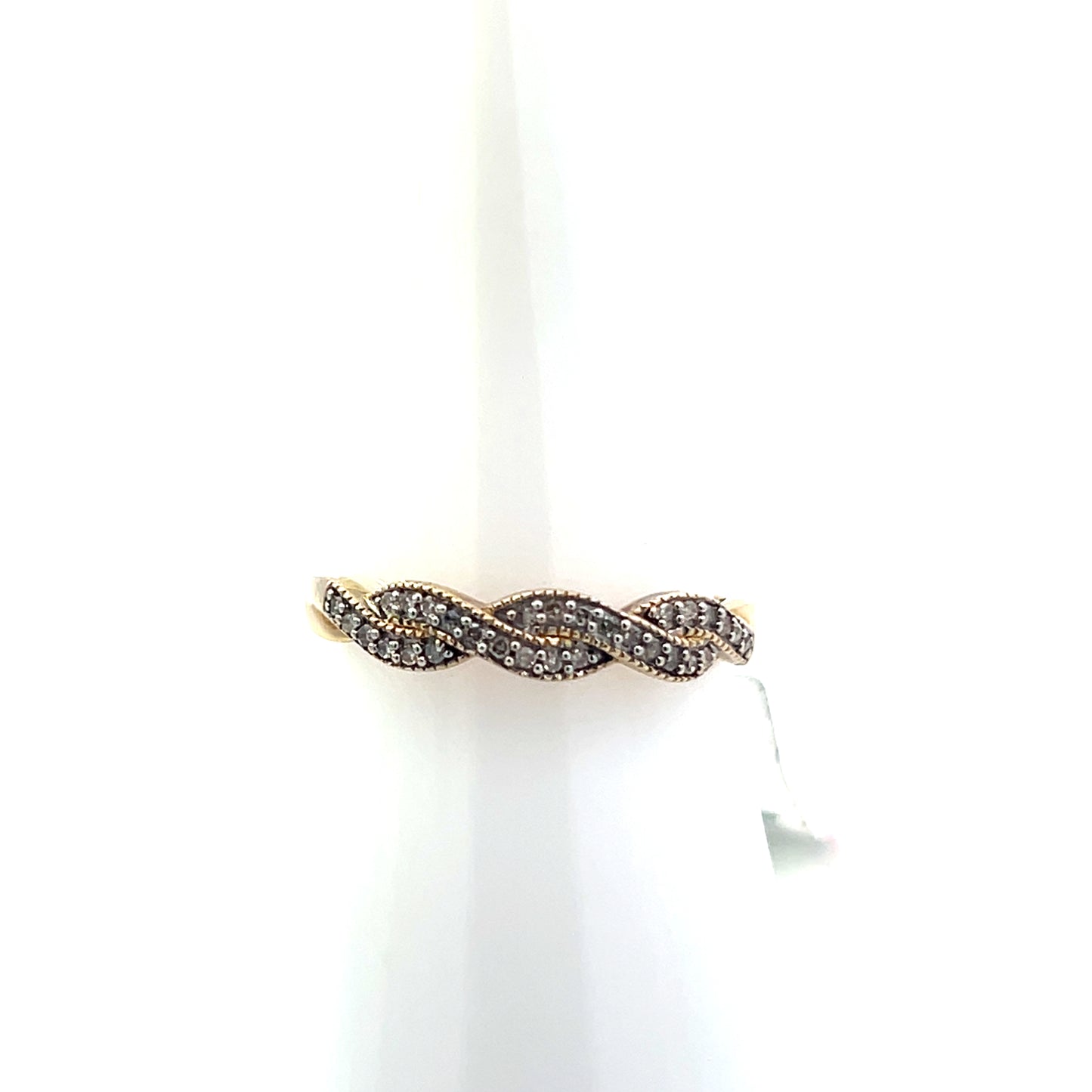 10K 0.10CTW DIAMOND BRAIDED BAND