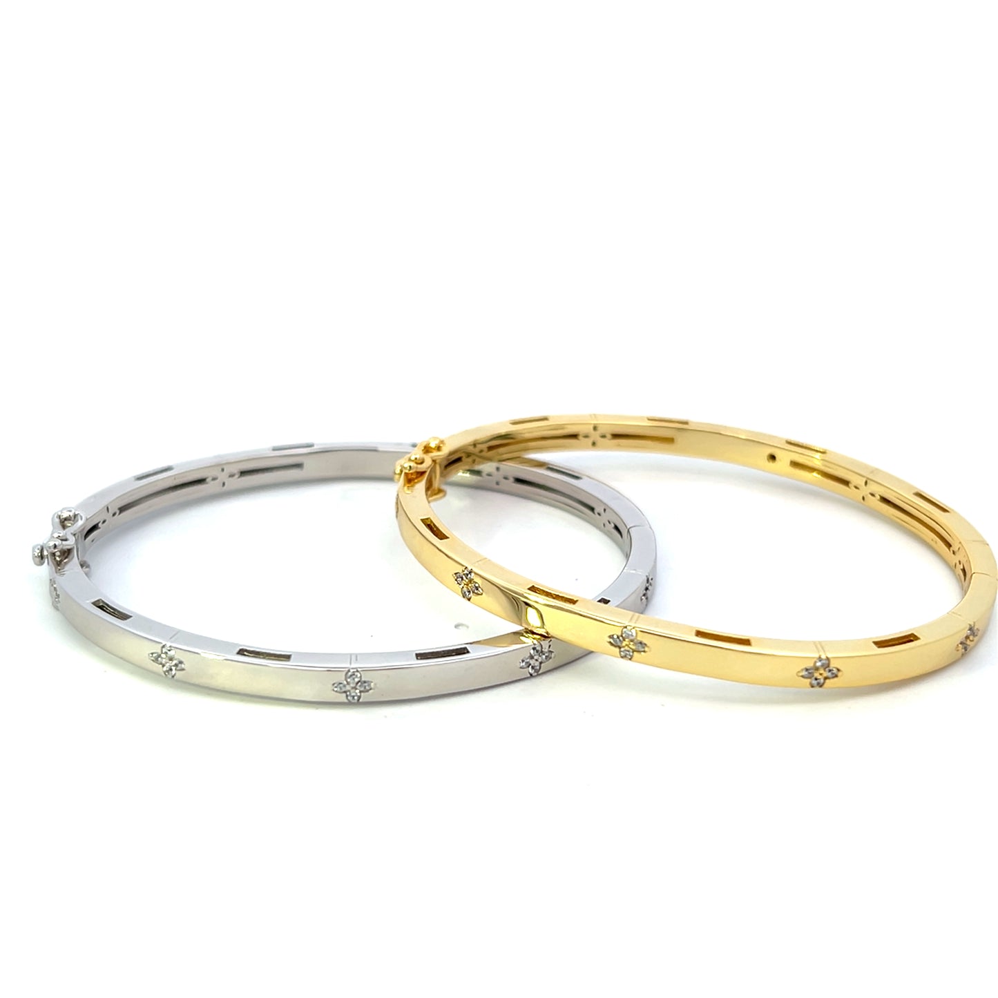 SOLID BANGLE WITH CZ FLOWER