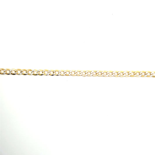 MENS CUBAN 8" DIAMOND CUT BRACELET