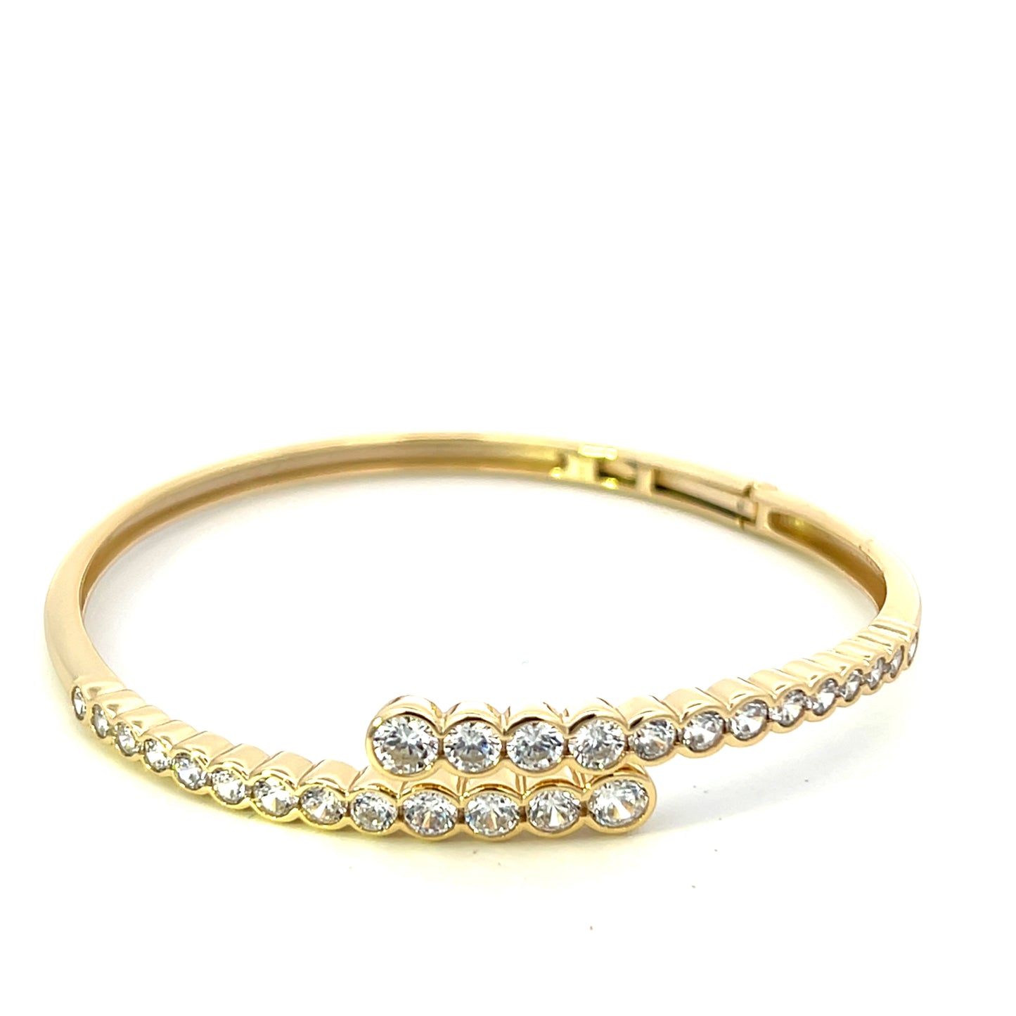 HALF TENNIS BANGLE WITH BEZEL