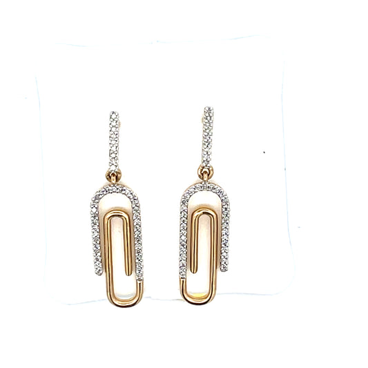 10K YG CLIP EARRINGS WITH NATURAL DIAMONDS