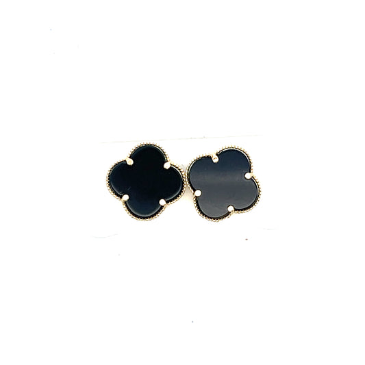 10K YG BIG VAN CLEEF BLACK STUDS