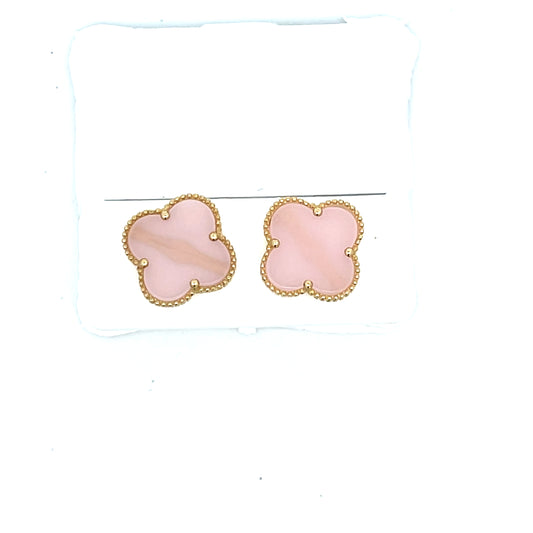 10K YG BIG VAN CLEEF PINK STUDS