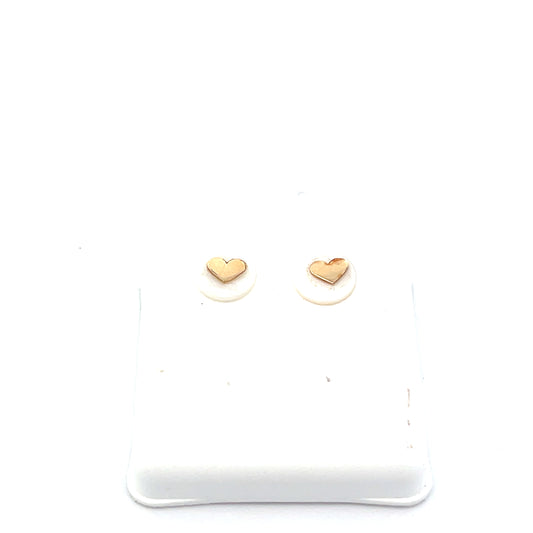 10K YG NACAR WITH HEART EARRINGS