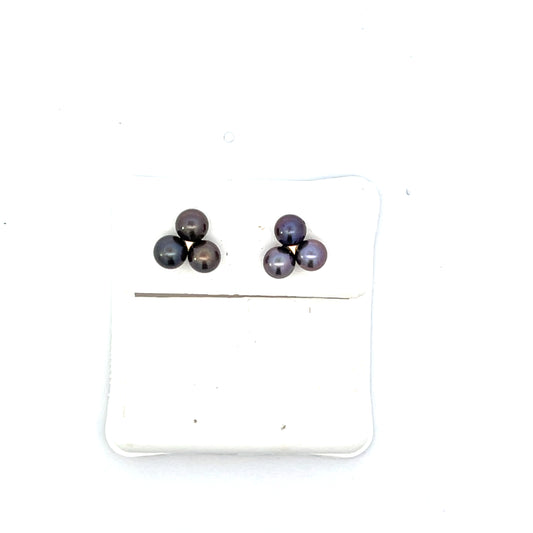 10K YG 3 BLACK PEARL PEARL EARRING