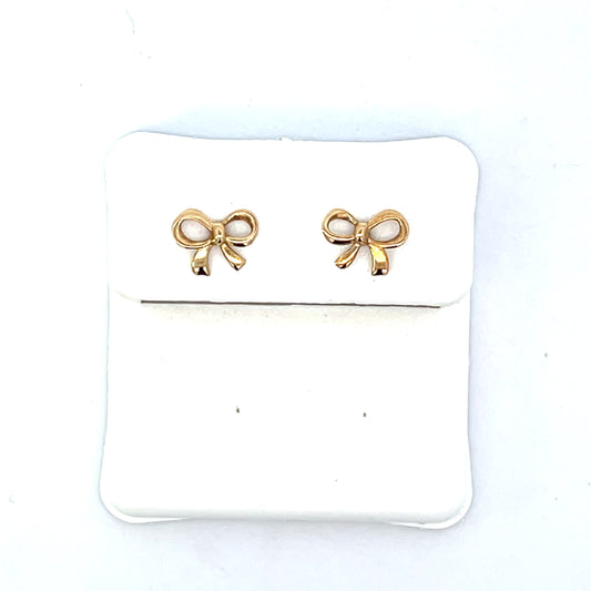 10K YG BOW EARRINGS