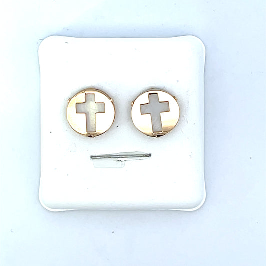 10K YG CROSS STUDS