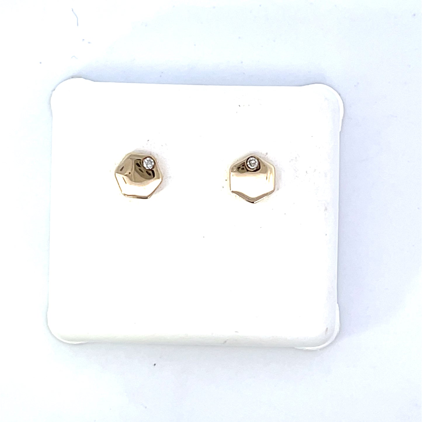10K YG SOLID HEXAGONAL WITH DIAMOND