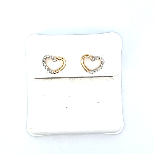 10K YG HALF AND HALF HEARTS WITH DIAMONDS