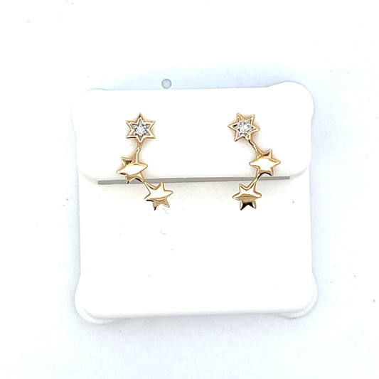 10K YG 3-STAR CRAWLEAR EARRINGS
