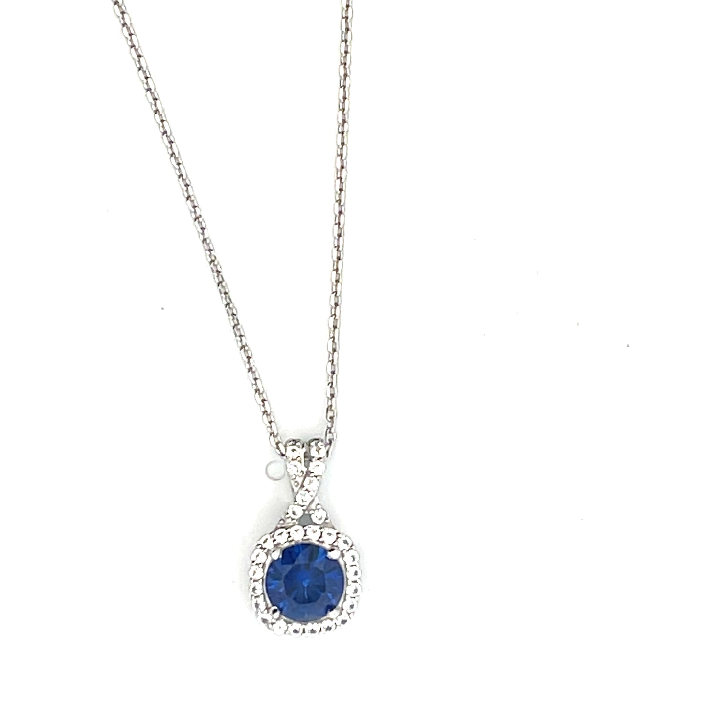 LAB CREATED SAPPHIRE AND WHITE TOPAZ