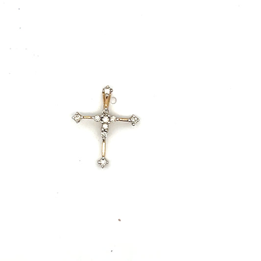 10K YG 0.20CT CROSS CHARM