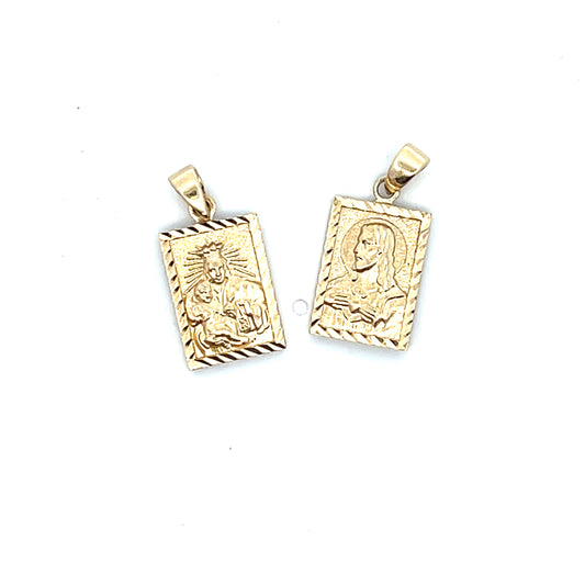 14K RELIGIOUS SQUARE CHARMS