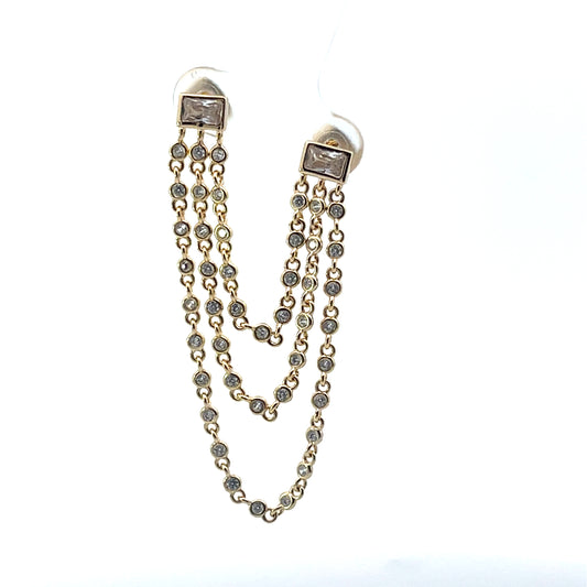 DOUBLE PIERCING CHAIN EARRING (2 EARRINGS)