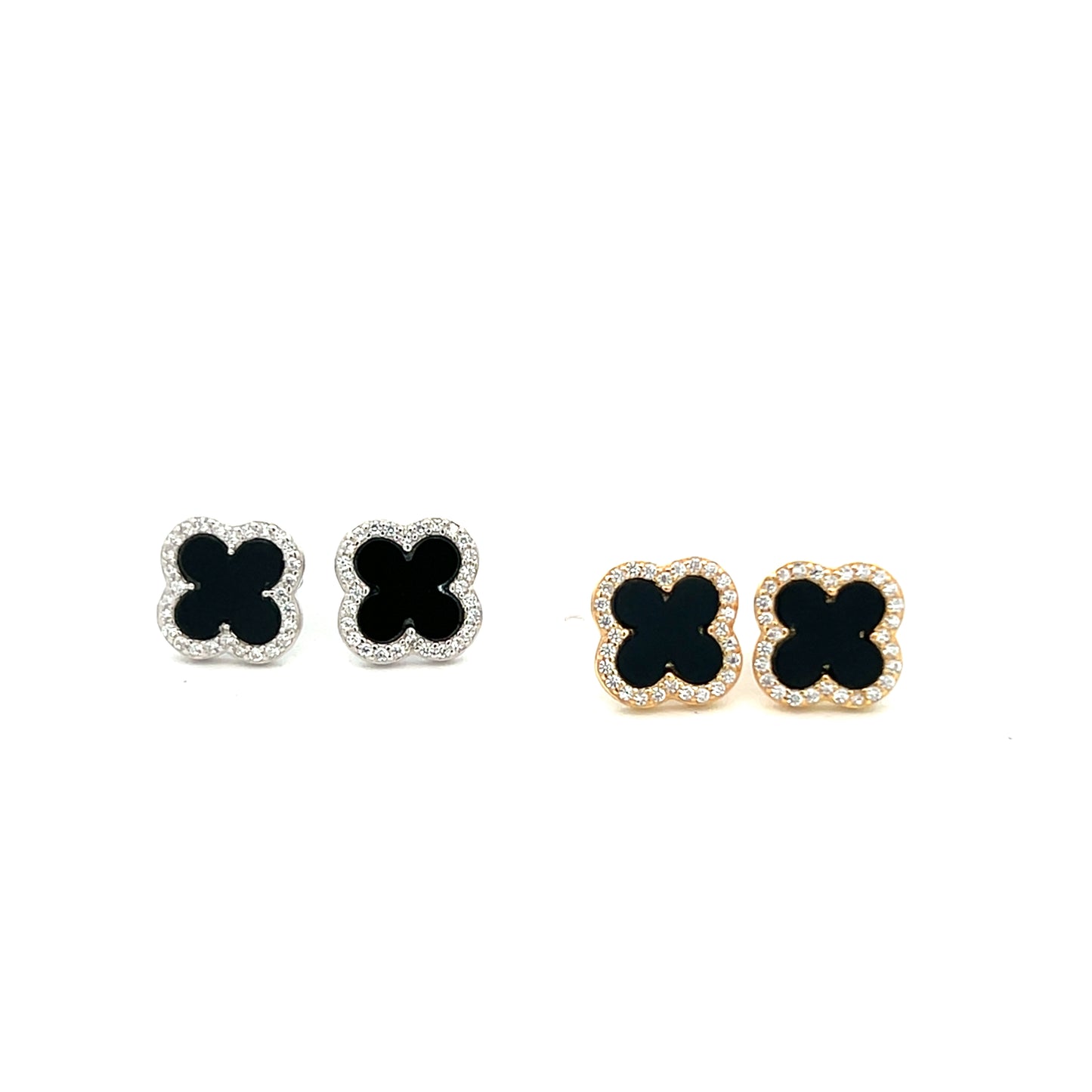 VAN CLEEF BLACK MEDIUM EARRINGS WITH HALO
