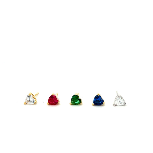 MINI HEART SOLITAIRE STUD