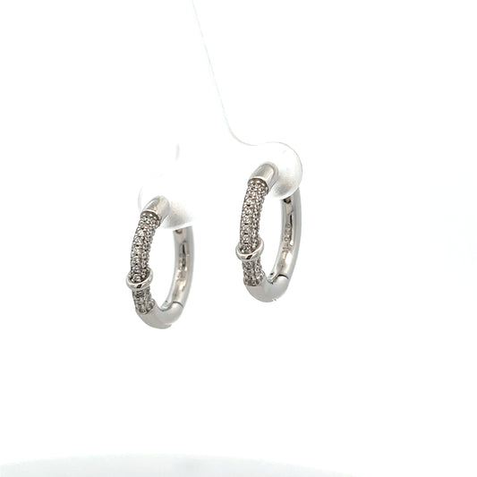 HOOPS WITH PAVE AND SOLID BEAD