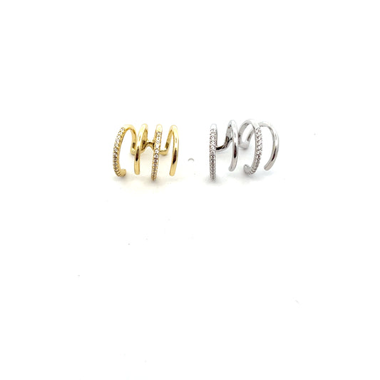 4-ROW SOLID AND PAVE CUFF