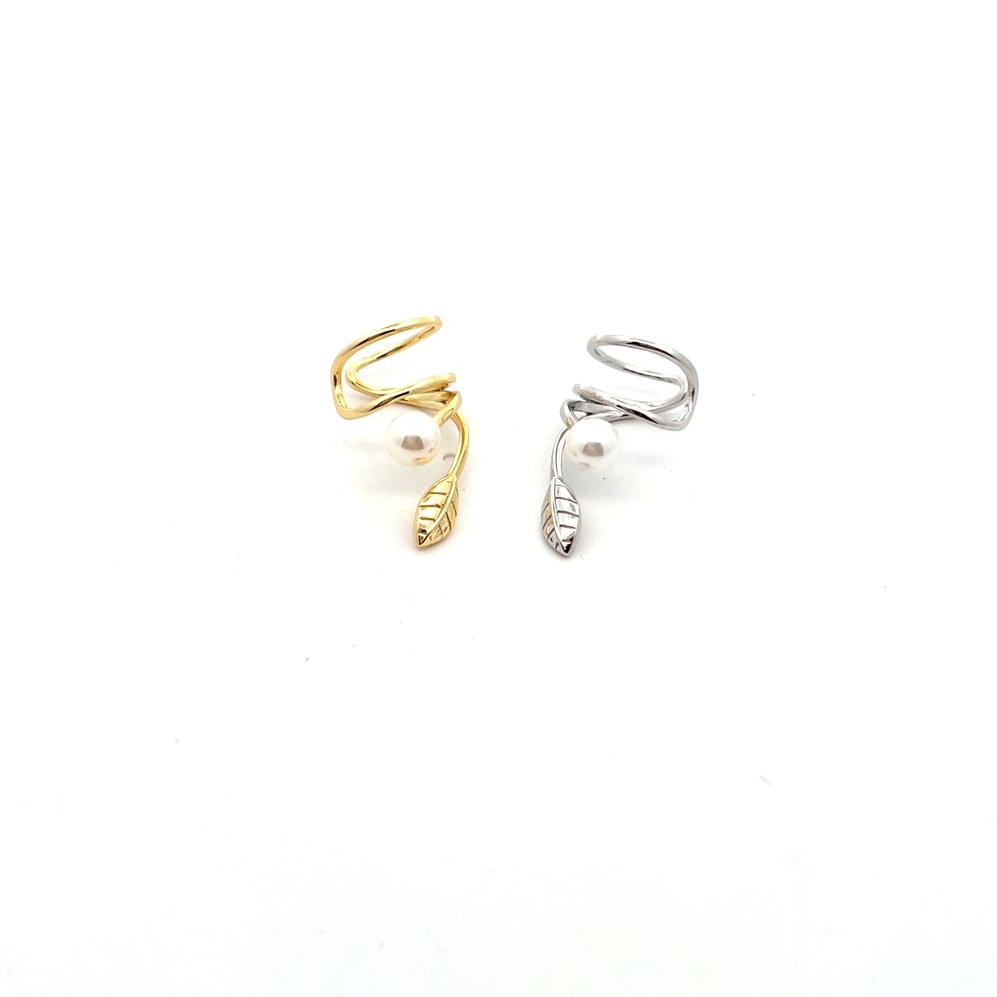 PEARL AND LEAVE WRAP ARONUND CUFF
