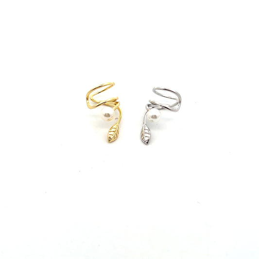PEARL AND LEAVE WRAP ARONUND CUFF