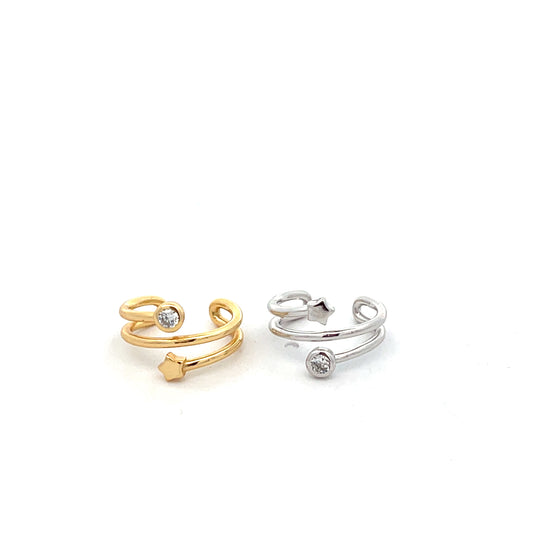 BEZEL SOLITAIRE  AND STAR CUFF