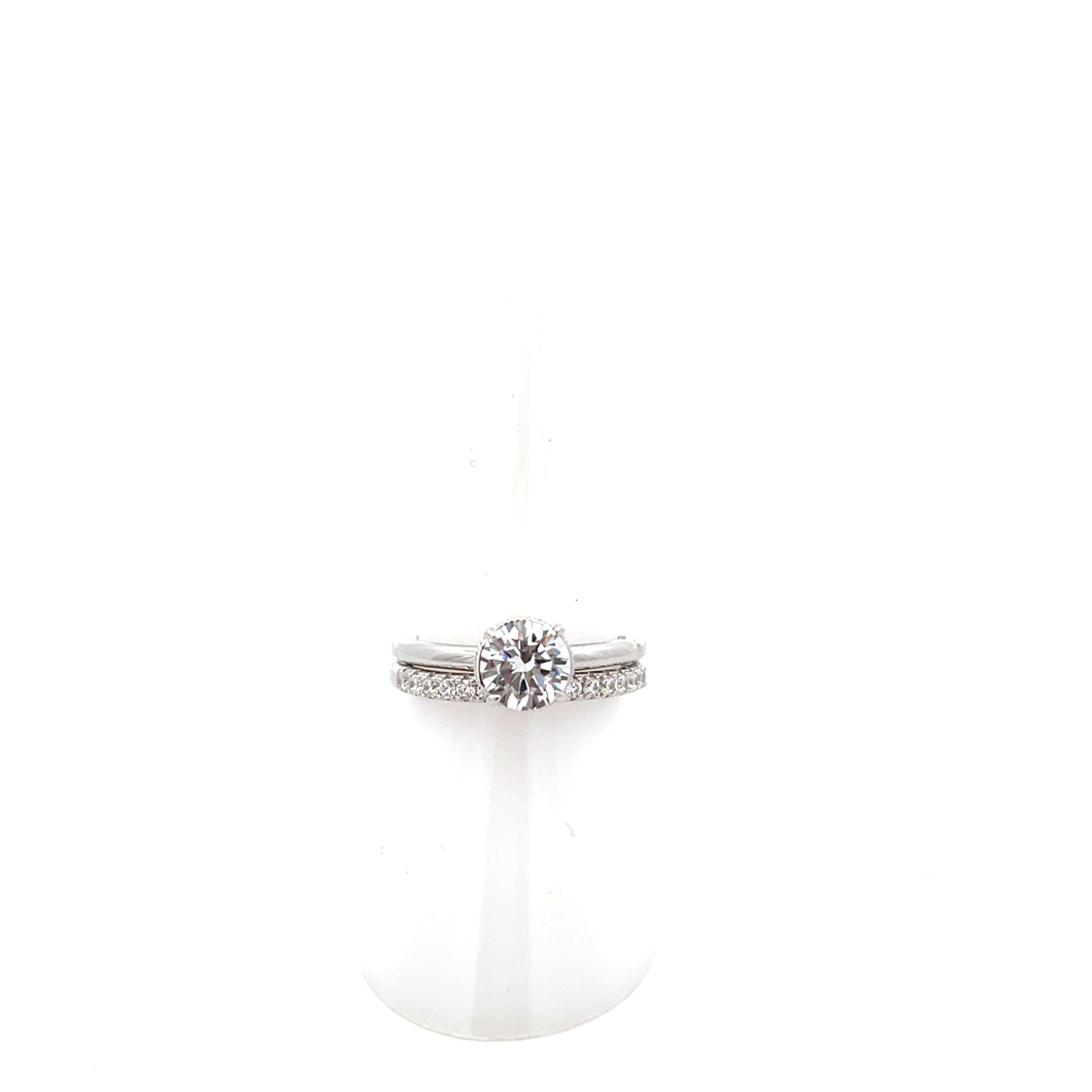 ENGAGEMENT DUO SOLITAIRE  ROUND CUT (SIZE7)