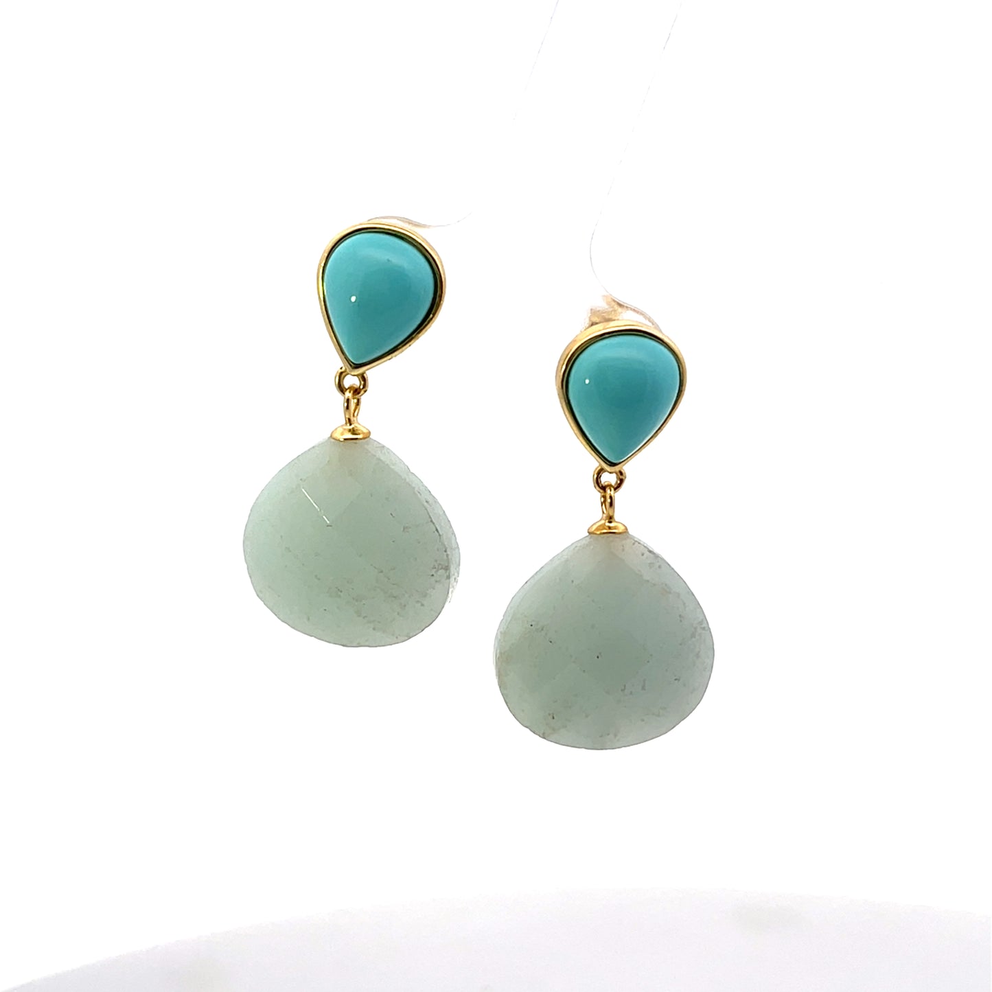 AQUA PEAR AND BIG AQUA STONE PENDANT