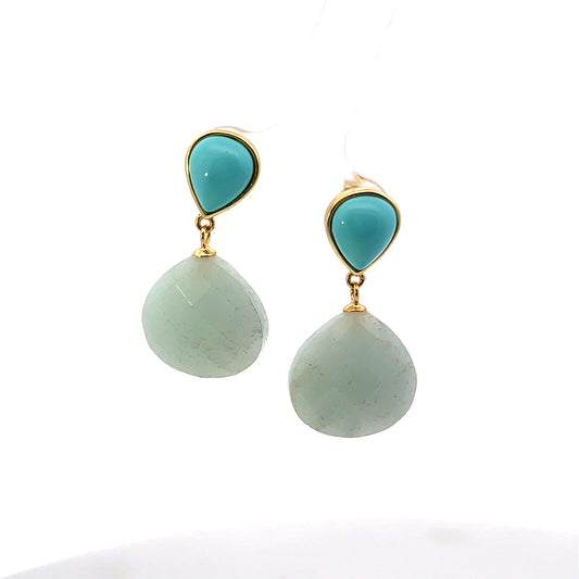 AQUA PEAR AND BIG AQUA STONE PENDANT