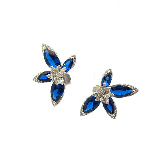 3 PETAL HALF FLOWER BLUE