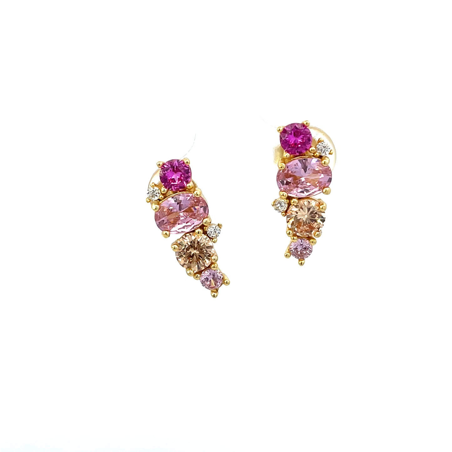 ELONGATED PINK TONE EARRINGS