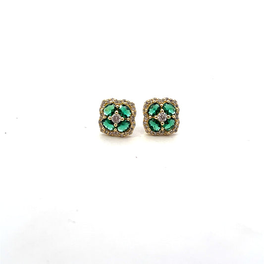 SMALL 4 PETAL FLOWER WITH HALO GREEN
