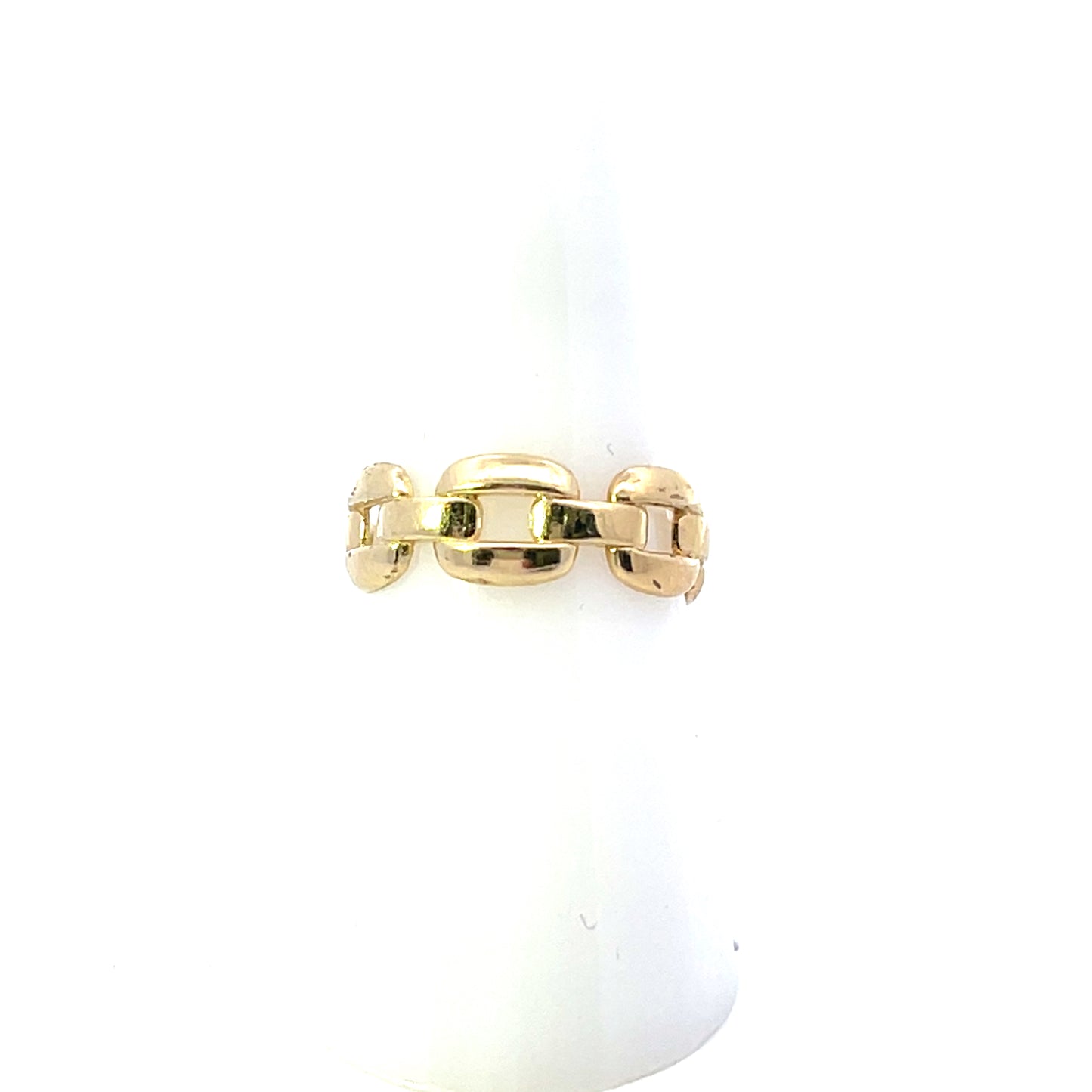 10K YG SOLID LINK CHAIN CHAIN RING