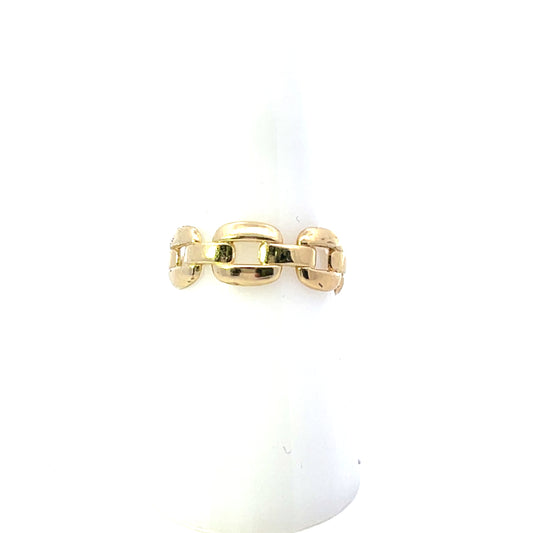 10K YG SOLID LINK CHAIN CHAIN RING
