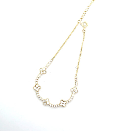 ADJUSTABLE TENNIS BRACELET WITH FLOWER SGP