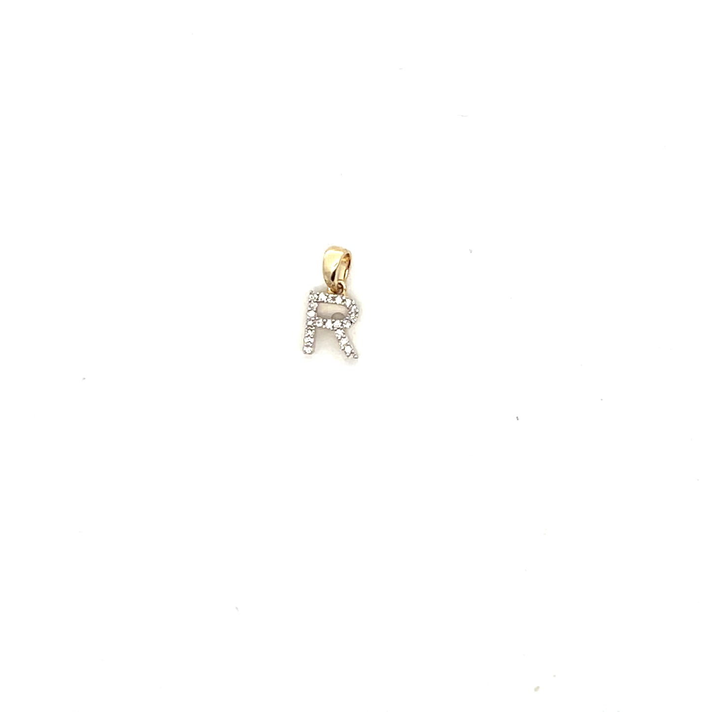 10K YG D-0.03 LETTER NECKLACE LETTER R