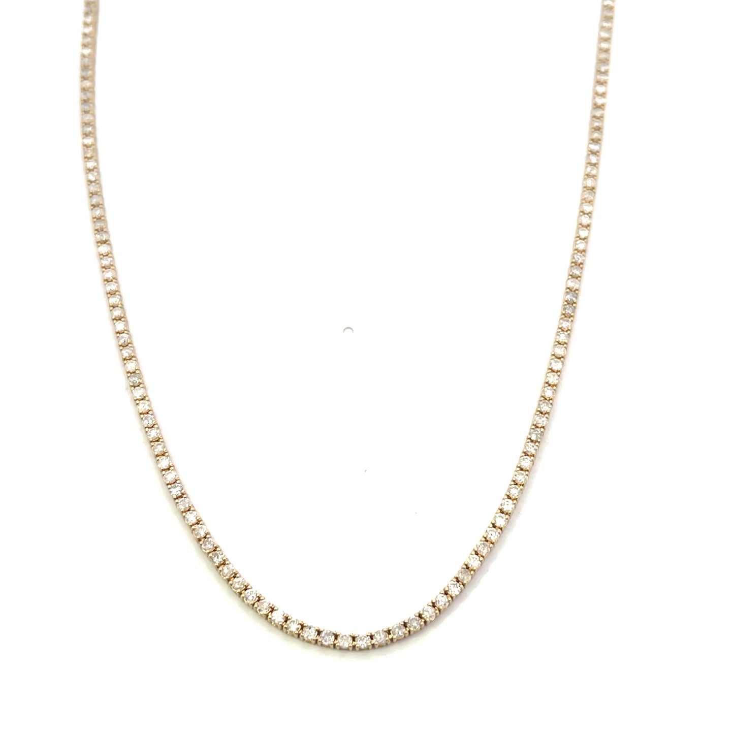 14K YG D-3.5CTW DIAMOND TENNIS NECKLACE 17" ($4,000)