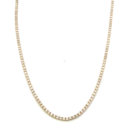 14K YG D-3.5CTW DIAMOND TENNIS NECKLACE 17" ($4,000)